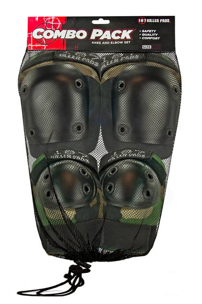 187 Killer Pads Adult Knee & Elbow Sets Camouflage - Momma Trucker Skates