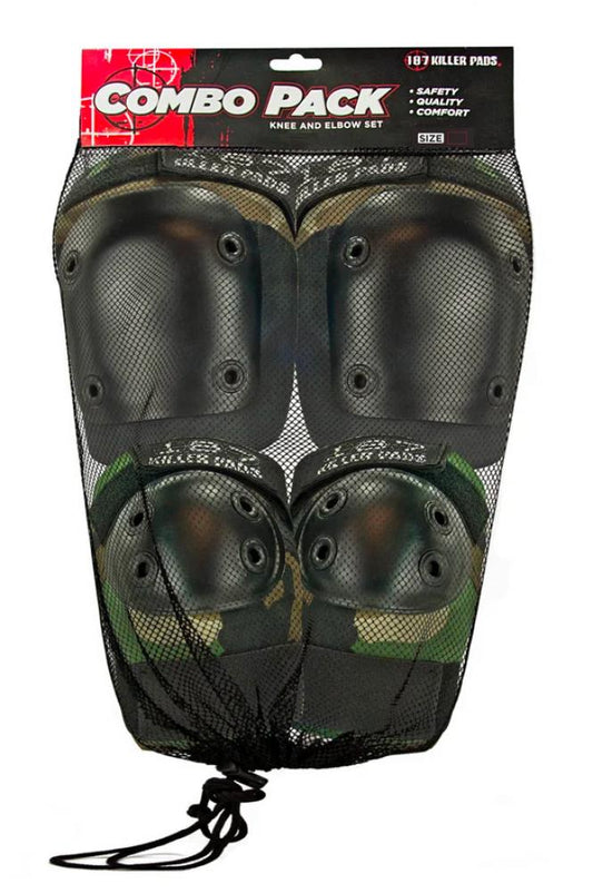 187 Killer Pads Adult Knee & Elbow Sets Camouflage - Momma Trucker Skates