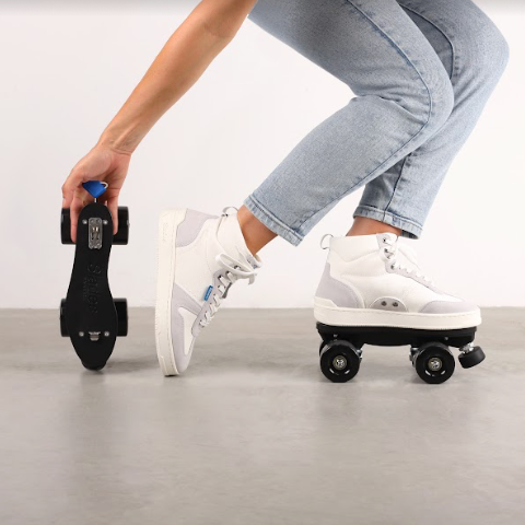Slades Detachable Roller Skates White S Quad Pack